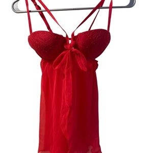 Victoria's Secret Laced Babydoll Ribbon Push Up Bra Sexy Lingerie/Nightwear 34C